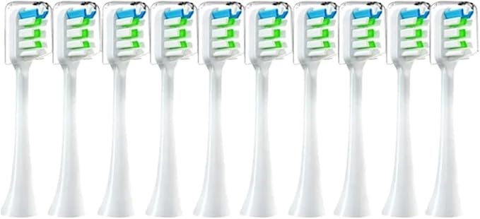 10pcs Replacement Brush HeadsCompatible for SOOCAS X3 X5 V1 X3U Soft Bristle Electric Toothbrush(10pcs White)