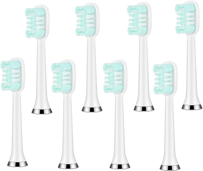 10/8pcs Electric Toothbrush Replacement HeadsCompatible for LC-H156/M07 Smart Tooth Brush Replace Heads(Black)