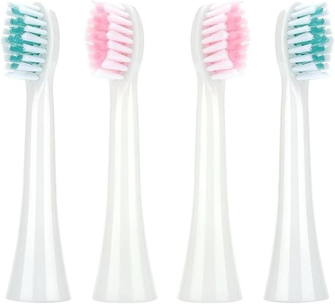 Replacement Toothbrush Heads Compatible for Jianpai 011 Sonic Electric Soft Bristles Nozzles(4PCS Pink)