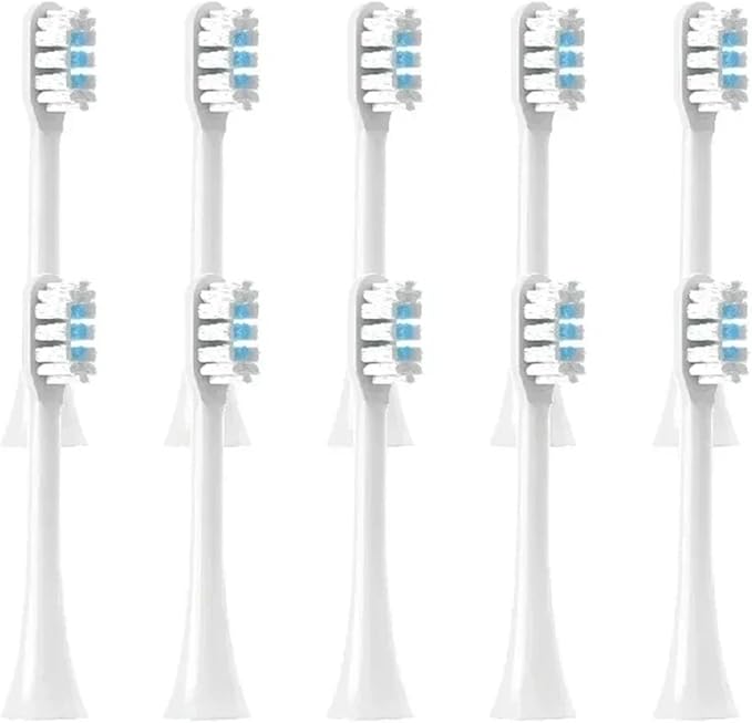 10Pcs Replacement Toothbrush HeadsCompatible for MIJIA T301/T302/T501 Sonic Electric Tooth Brush Bristle Nozzles(10 Blue)