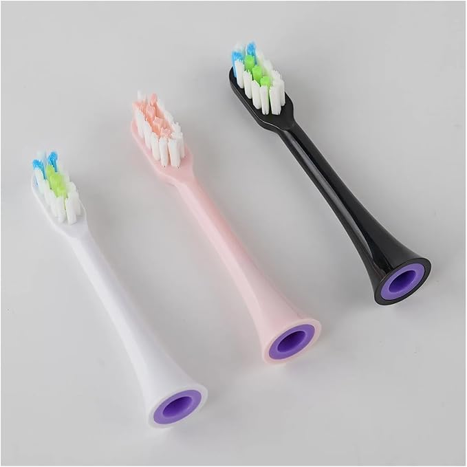 Replacement Brush HeadsCompatible for SOOCAS X3U/X3Pro/X5/V1/D2/D3 6/12pcs Bristle Heads Electric Toothbrush(SHUSHI-BK-6PCS)