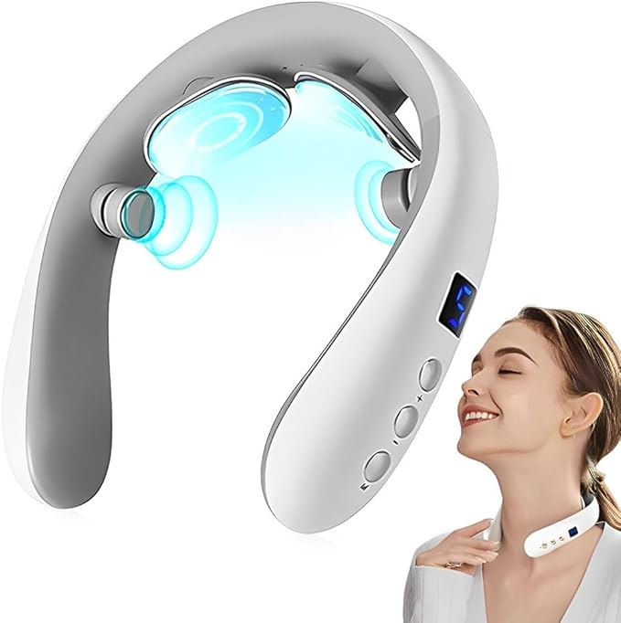 Neck Massager with Heat Electric Pulse Neck Massager for Pain Relief Wireless Neckology Intelligent Massager for Women