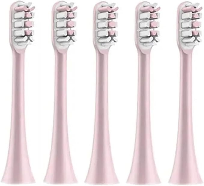 Compatibility for Xiaomi SOOCAS X3 X5 X3U X1 V1 V2 Clean Brush Heads Replacement Head Bristle Sonic Electric Nozzles with Anti-dust Cap(5pcs Pink)