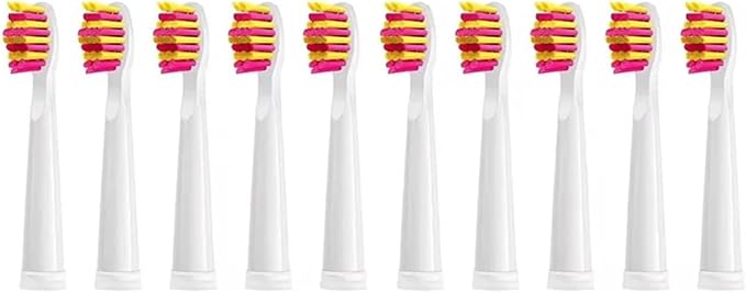 Compatible for Seago Tooth Brush Head Electric Toothbrush Heads Replaceable Brush Heads for SG-507B/908/909/917/610/659/719/910/575/551/548(10pcs Pink)