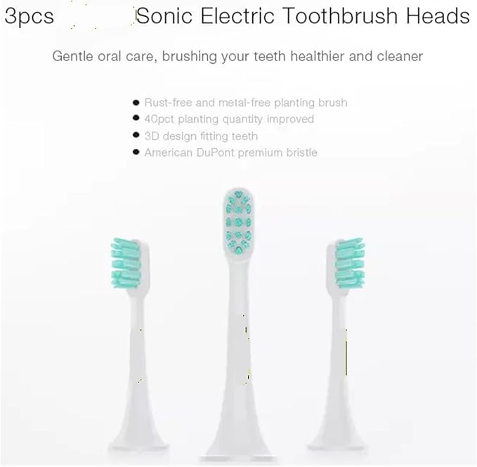 3/6PCS Compatible for Mijia T300 T500 Sonic Electric Toothbrush Head Teethbrush Replacement Heads Acoustic Oral Hygiene Clean(6PCS Universal Heads)