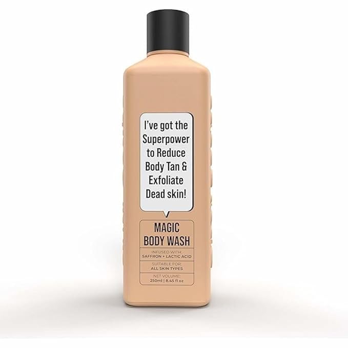 Body Wash for Tan Removal | Exfoliating Body Wash with Saffron Lactic Acid &amp Niacinamide | Detan body wash | Removes Tan &amp Evens Skin Tone | Paraben &amp SLS Free (8.45 fl.oz)