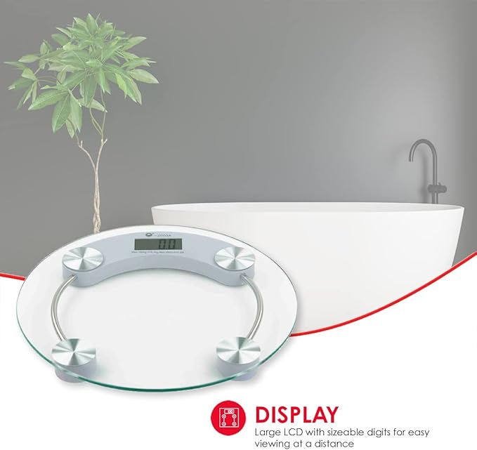 Home Basics Glass Bathroom Scale Round No Size Clear