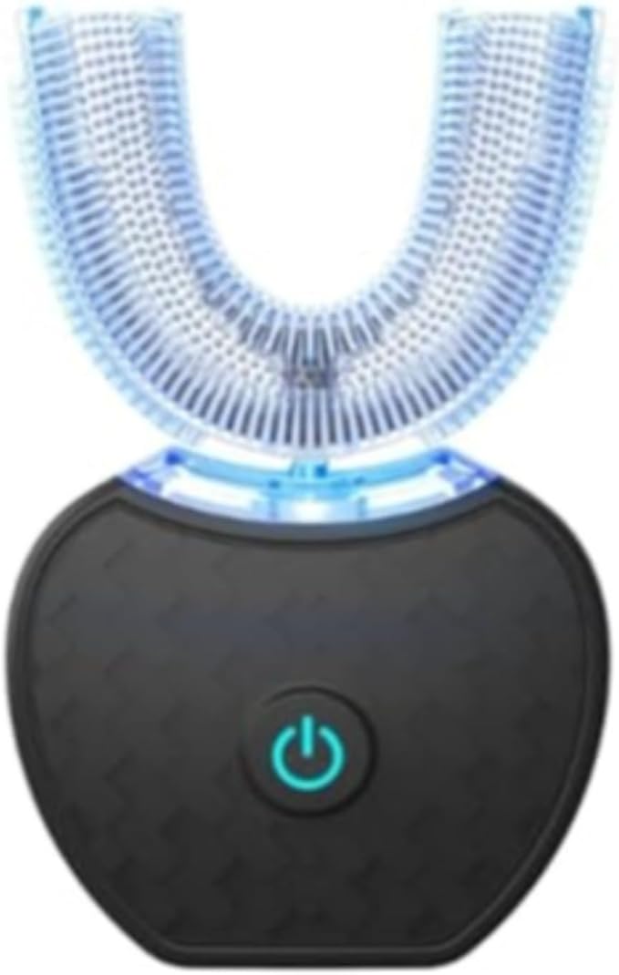Scandinavian Smiles U-Shaped Electric Toothbrush 360° Sonic Cleaning for Adults &amp Kids 3 Modes USB-C Rechargeable (Black)