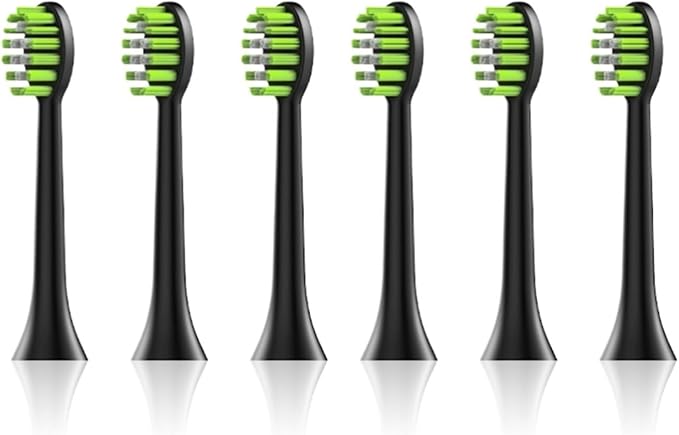Compatible for Jeenk Electric Toothbrushes Replacement Heads Toothbrush 6pcs/Set for JK-Y05 Head Sets(JK-ST01BK)