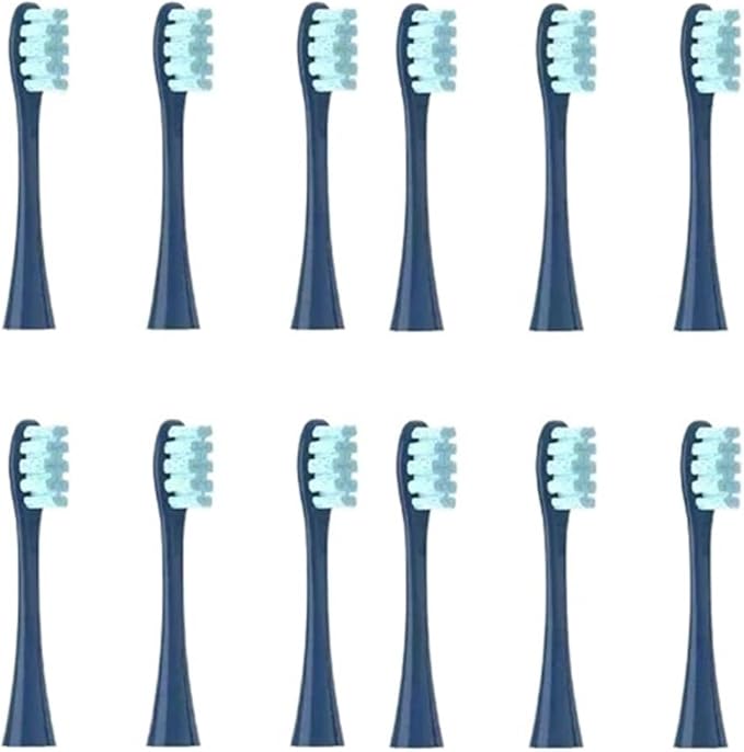 Compatible for X/X PRO/ Z1/ F1/ One/Air 2 /SE Toothbrush Replacement Brush Heads Soft Bristle Clean Nozzles(12Dark Blue)
