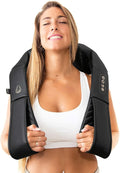 InvoSpa Shiatsu Massager with Heat - Deep Tissue Kneading Pillow for Neck Shoulders and Back - Electric Full Body Massage