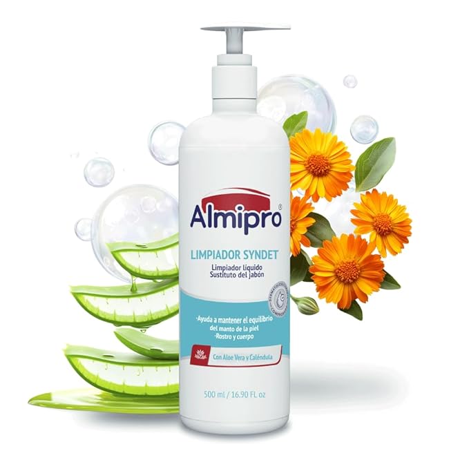 almipro Syndet Skin Cleanser | Soap-free Moisturizing Body Wash with Aloe Vera &amp Oatmeal for Dry delicate sensitive Skin | Dermatologist Recommended | Bottle 16.9 fl. oz.