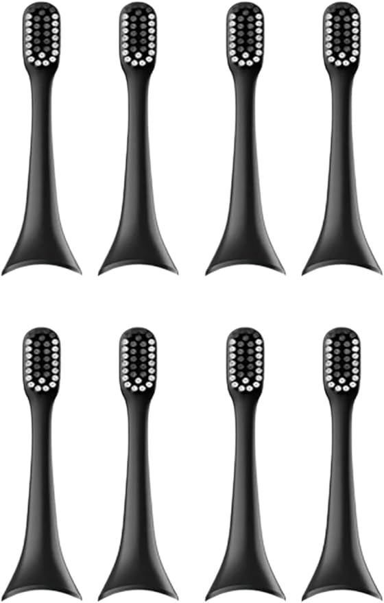 Compatible for ENCHEN T+/T2 Toothbrush Head Accessories Adult Replacement Brush Nozzle8pcs(Black 8pcs)