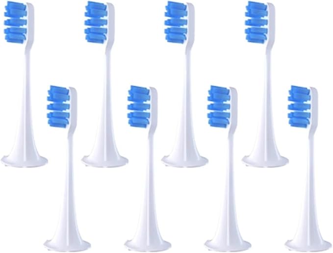 6/8PCS Compatible for MIJIA T300/500 Replacement Brush Heads Sonic Electric Toothbrush Vacuum Soft Bristle Suitable Nozzles(8pcs Dark Blue)