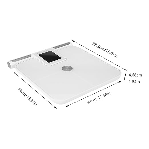 Modern Style 8 Electrode Body Fat Scaleup to 396.83 lbs Multifunctional Weight ScaleIntelligent Electronic Scale (White13.39 * 13.39 * 1.84 in)