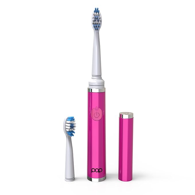 Pop Sonic Ultimate Pro Toothbrush (Pink) | Rechargeable Battery w/Up to 40000 Brush Strokes/Minute -Long-Lasting Dupont Nylon Bristles - for Teens &amp Adults w/Quadrant Pacer &amp Timer