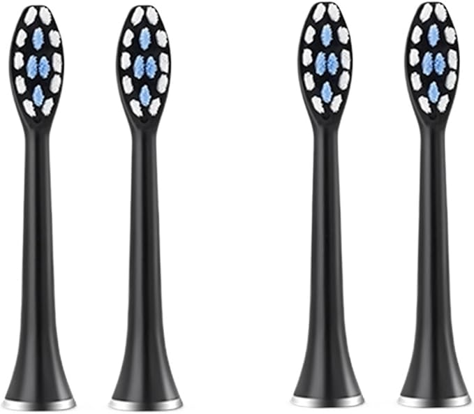 Compatible for S7 Brush Heads Super Sonic Electric Toothbrush Accessories Replacement(4 Black Brush Head)