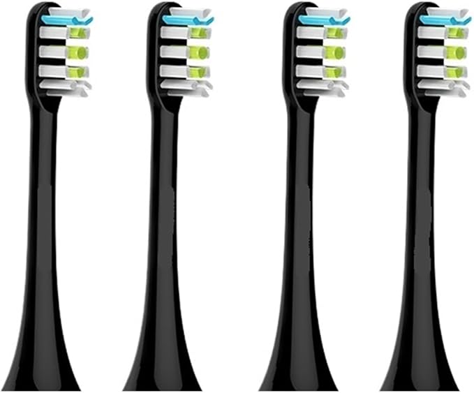 Compatible for SOOCAS Electric Toothbrush Heads Replacement X1 X3 X3U X5 Teeth Brush(Black 4 pcs)