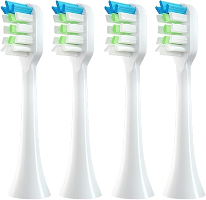 Compatible for Electric Toothbrush O2 Replacement Heads Medium Hardness Nozzles Brush(4PCS White)