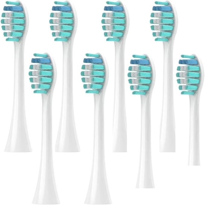 Compatible with FELFRI FTB-002 Electric Toothbrush Head Vacuum Brush with Dust Cover Bristles and Replaceable Nozzle(8PCS White)