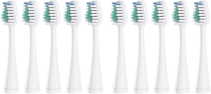 Replacement Toothbrush HeadsCompatible for AquaSonic Waterpik Sonic Electric Brush Refills(10 White)