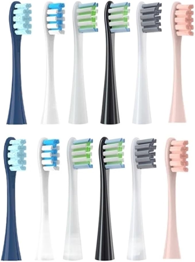 Replacement Brush Heads Compatible for Soft Bristle Nozzles 3 X/X PRO/ Z1/ F1/ One/Air 2 /SE Sonic Electric Toothbrush(6White6Gray)