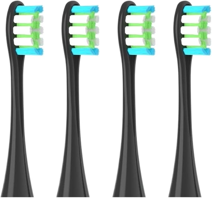 4pcs/6pcs Brush Heads Compatible for Toothbrushes Universal Vacuum Sealed Packaged(6pcs Black)