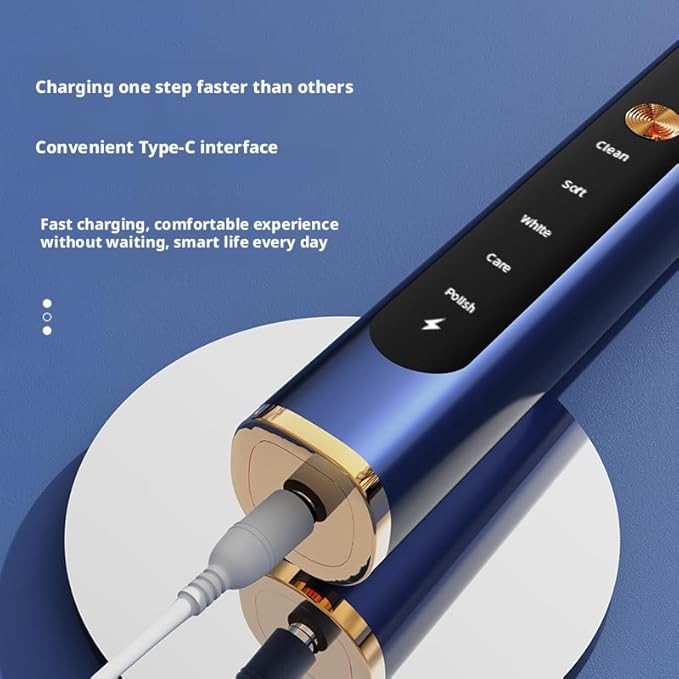 Magnetic Levitation Sonic Adult Electric Toothbrush USB Charging Fully Automatic Vibrating Soft Bristled Toothbrush Provide 5 Cleaning Modes 3 Intensities 4 Soft Brush Heads. (Midnight Darkness)