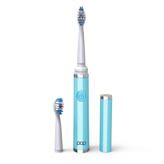Pop Sonic Ultimate Pro Rechargeable Toothbrush (Hawaiian Blue) - 40000 Strokes/Min - Long-Lasting Nylon Bristles - Teens &amp Adults with Quadrant Pacer &amp Timer