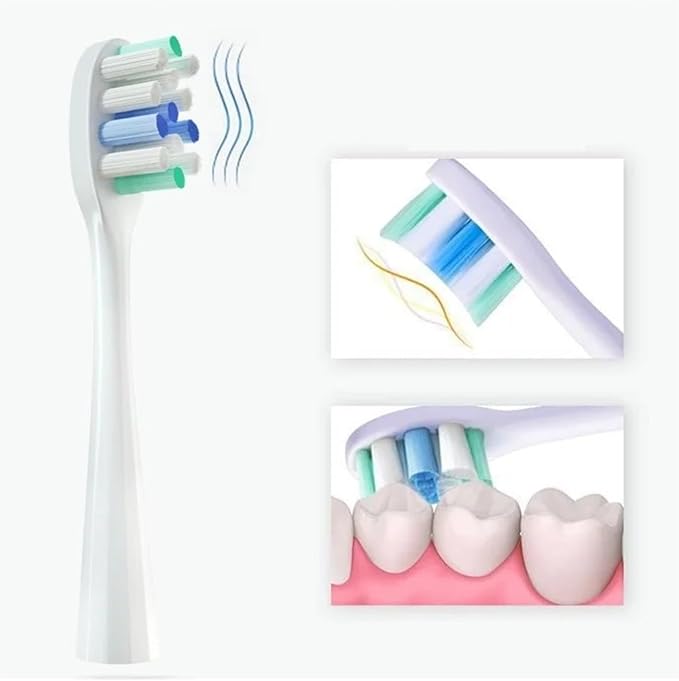 6/12PCS Toothbrushes Head Compatible for Y1S/Y4/U1/U2/U3/P1/P4 Soft Electric Toothbrush Clean Nozzles Bristles(12pcs White)