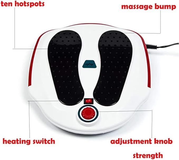 Electric Foot Massager Machine Circulation Vibration Blood Booster Electromagnetic Deep Kneading Massaging Nodes for Relieve Fatigue Sore
