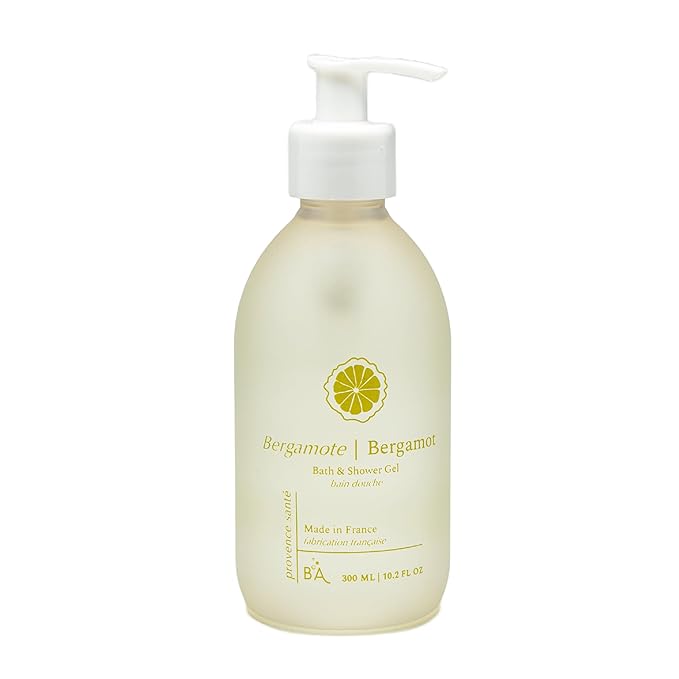 Provence Sante Cleansing Bath &amp Shower Gel - Moisturizing Almond Oil Body Wash for Dry Skin - Nourishing Light Citrus Bergamot Scent - Made in France - 10.2 Oz