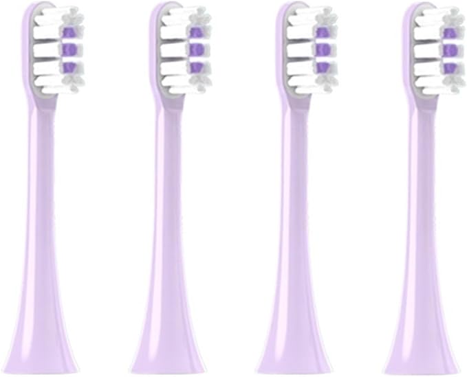 4/6PC Electric Toothbrush HeadsCompatible for SOOCAS Soft Bristle Brush Vacuum Sealed Packed(4Purple)