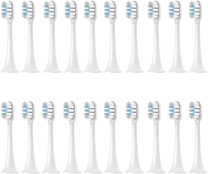 8/12/16PCS Compatible for MIJIA T302 Replacement Toothbrush Heads(T302White Blue-20pcs)
