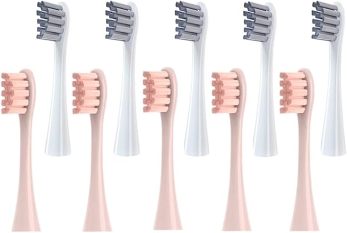Compatible for Replaceable Electric Toothbrush Brush Heads for X/X PRO/ Z1/ F1/One/Air 2/SE Soft Bristle Nozzles(5Pink 5Grey)