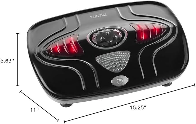 HoMedics Vibration Foot Massager – Heated Portable Foot Massager Machine Soothing Heat with Multi-Point Sensations and Toe-Touch Control