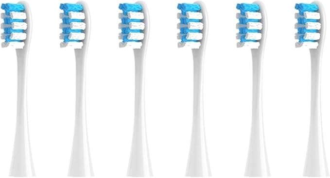 4pcs/6pcs Brush Heads Compatible for Toothbrushes Universal Vacuum Sealed Packaged(6pcs whiteblue)