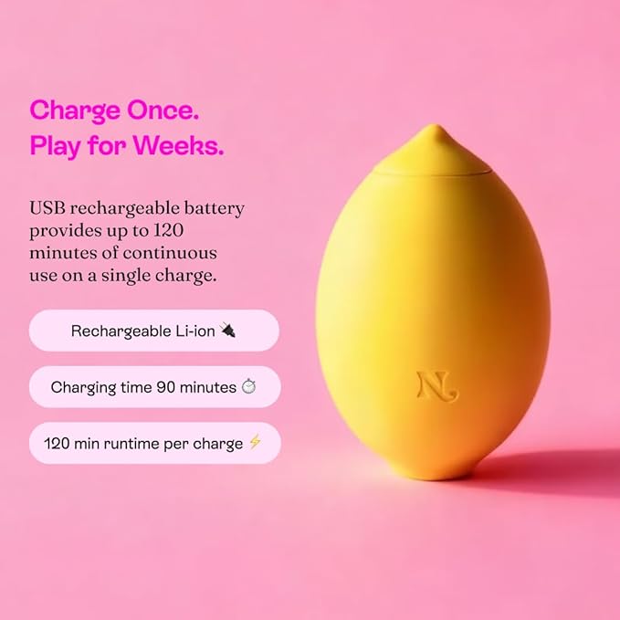 Hello Nancy Massager Device for Women Handheld Air Suction with 12 Intensities Discreet Lemon Shape for Comfort and Relaxation Compact Travel Friendly Massager for Daily Wellness and Stress Relief