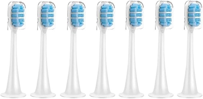 Compatible for Xiaomi Mijia T300/T500/T700 Replacement Brush Heads with Caps Sealed Package Soft(7Blue)