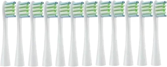 Compatible for X/X PRO/ Z1/ F1/ One/Air 2 /SE Toothbrush Replacement Brush Heads Soft Bristle Clean Nozzles(12White)