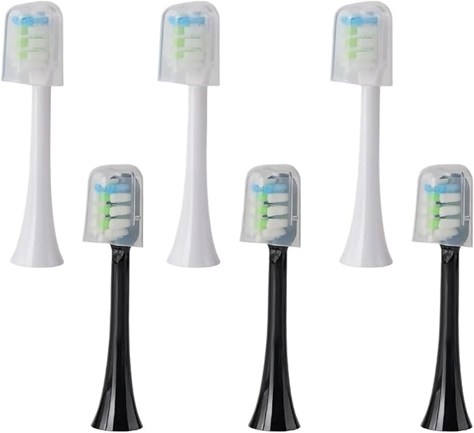 Replacement Brush Heads for SOOCAS X3U/X3Pro/X5/V1/D2/D3 6/12pcs Bristle Electric Toothbrush Dupont Sealed Packed(SHUSHI-WH3BK3)