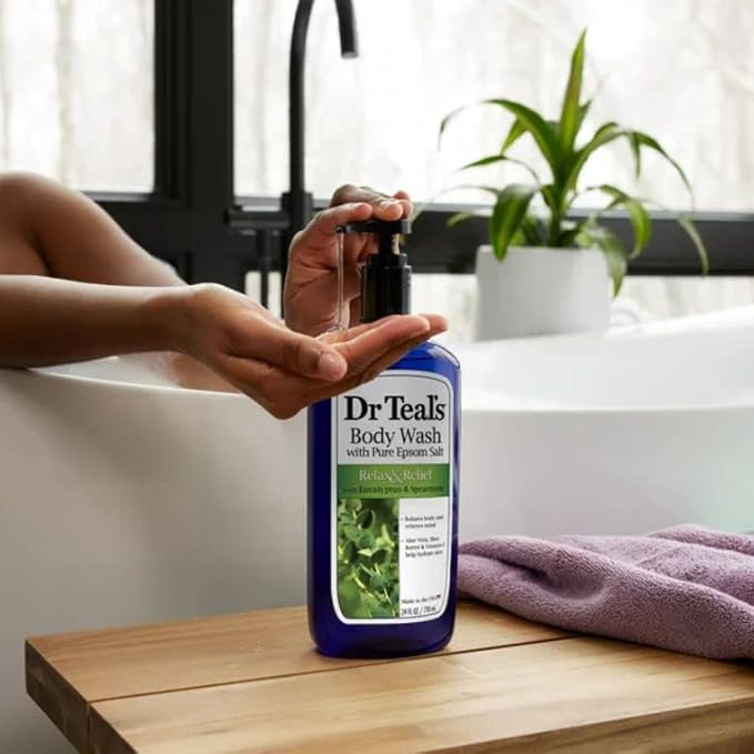 Dr Teal's Body Wash Relax &amp Relief with Eucalyptus &amp Spearmint 24 oz (Pack of 5)