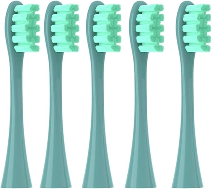 Replacement Brush Heads for Compatible Oclean Flow/X/X PRO/F1/ One/Air 2 Sonic Electric Toothbrush Blue Green Soft Bristle Nozzles(5 Green)