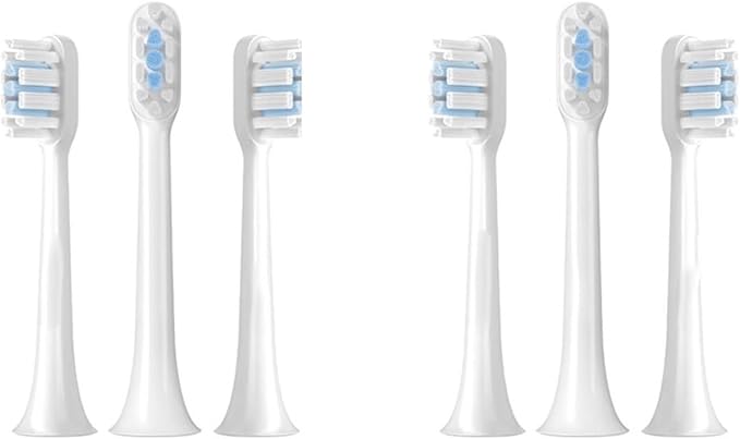3pcs/6pcs Compatibility for MIJIA T302 Sonic Toothbrush Heads Teethbrush Replacement(6pcs White)