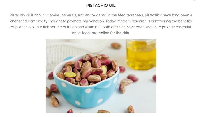 Pistaché Skincare Pistachio Oil Cleansing Shower Oil | Oil-to-Foam Formula | Moisturizing &amp Nourishing Body Wash with Vitamin E &amp Antioxidants 8.1 oz