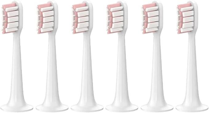 6PCS Replacement Brush Headsz Compatible for XIAOMI MIJIA T300/T500/T700 Sonic Electric Tooth Soft Bristle Caps Vacuum Package Nozzles(Care WH PK 6Pcs)