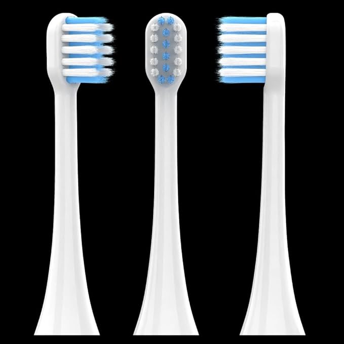 Suitable for Lohmann Electric Toothbrush Cleaning Brush Head Soft bristles Replacement T3/T5/V5/T6/T10/T10sT10X(White stem - White Blue Pointed Hair)