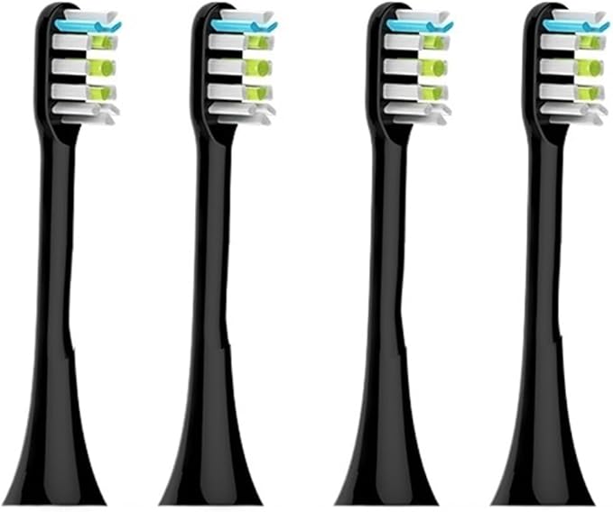 4pcs Toothbrush Heads ReplacementCompatible for X1 X3 X3U X5 Teeth Brush Replacement Heads(Black 4pcs)