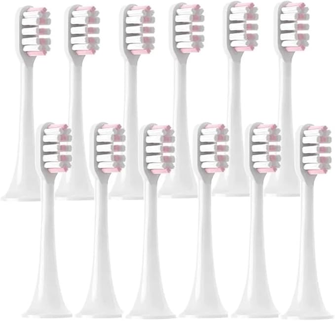 12PCS Replacement Brush HeadsCompatible for XIAOMI MIJIA T300/T500/T700 Sonic Electric Toothbrush Soft Bristle Caps(12Pink)