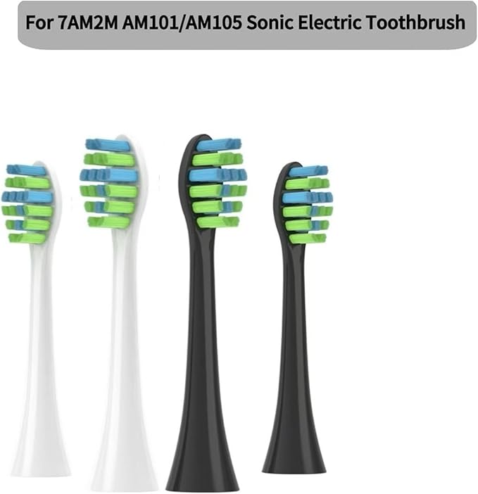 10PCS Replacement Toothbrush Heads Compatible for 7am2m AM101/AM105 Sonic Electric Soft Bristle Nozzles(10PCS White)
